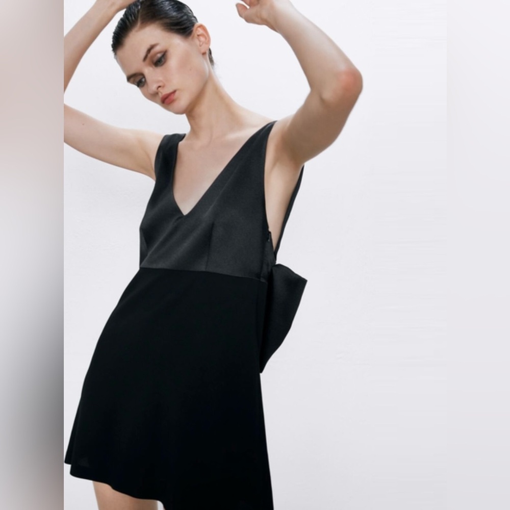 Zara Bow Detail Mini Dress